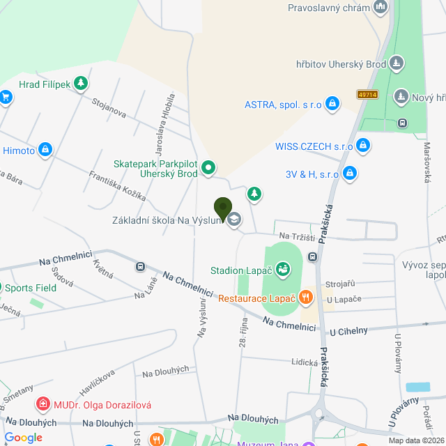 Obrázek mapy, kde se nachází škola